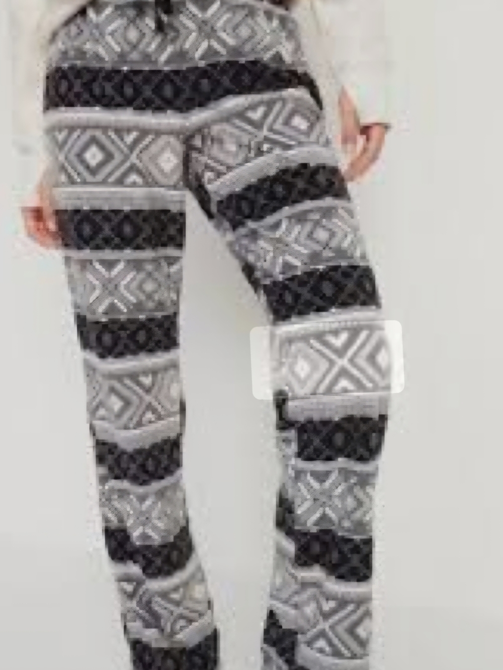 Old Navy Black & Gray Geometric Knit Lounge Pants